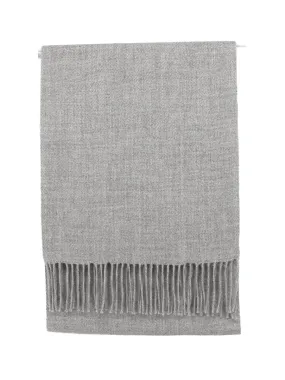 100% Baby Alpaca Woven Scarf - Natural Silver Grey