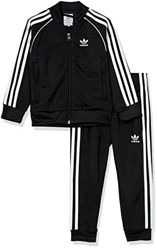 adidas Originals unisex child Adicolor Superstar Tracksuit, Black/White, XX-Small US