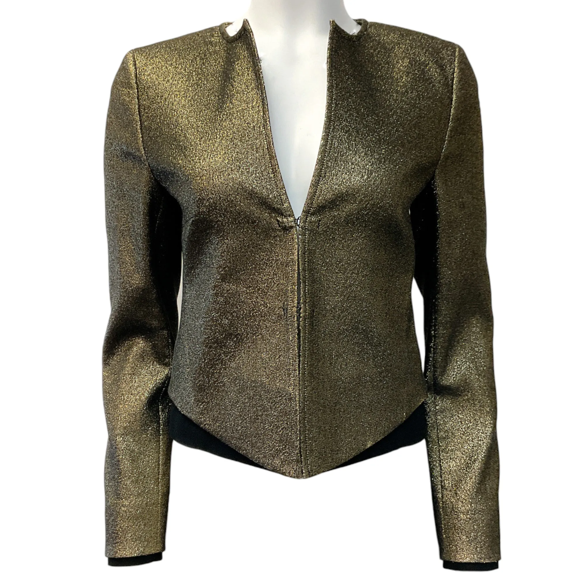 Akris Punto Gold Metallic Cropped Jacket