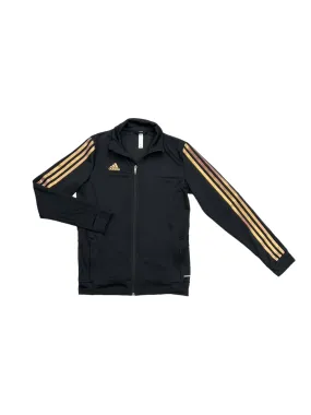 Athletic Jacket By Adidas In Black & Gold, Size: S