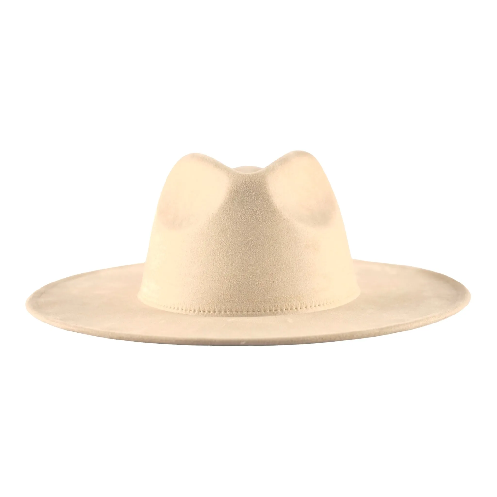 Atlanta Suede Wide Brim Fedora - Cream