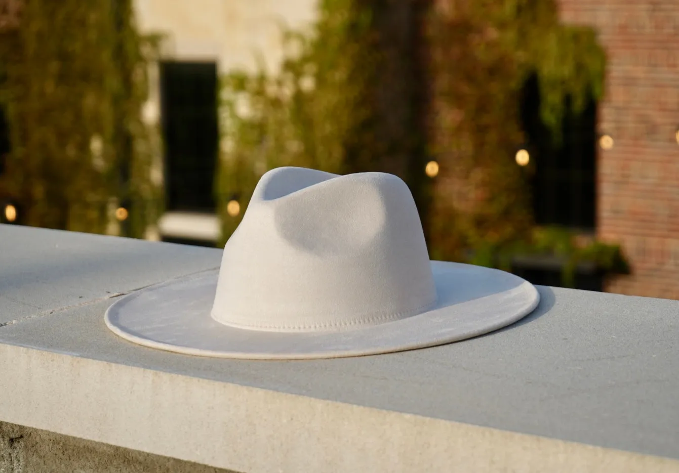 Atlanta Suede Wide Brim Fedora - Cream