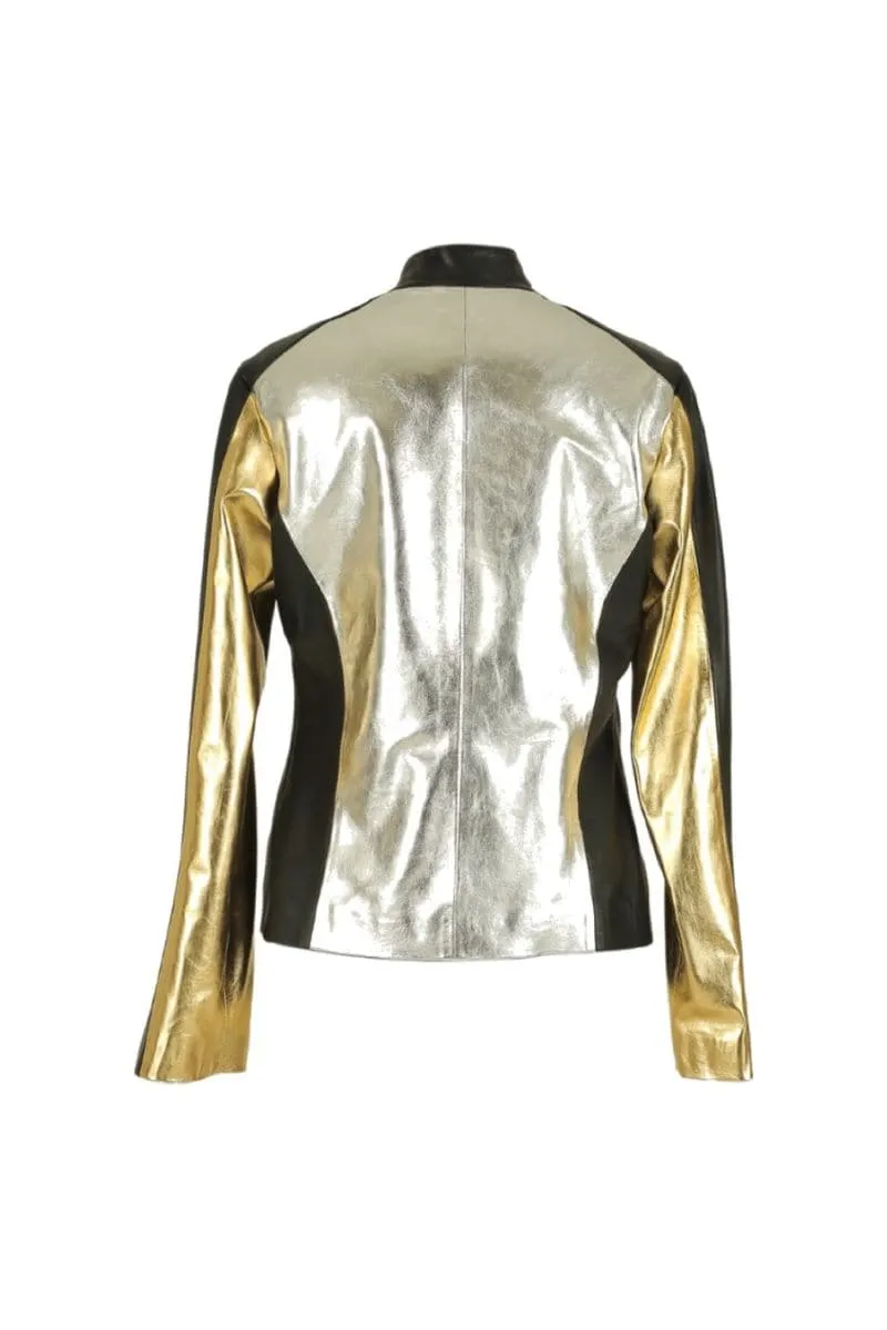 AURORA METALLIC LEATHER JACKET