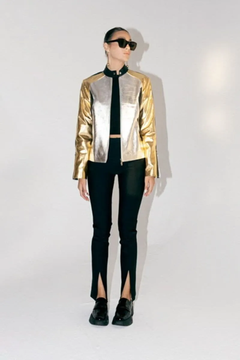 AURORA METALLIC LEATHER JACKET