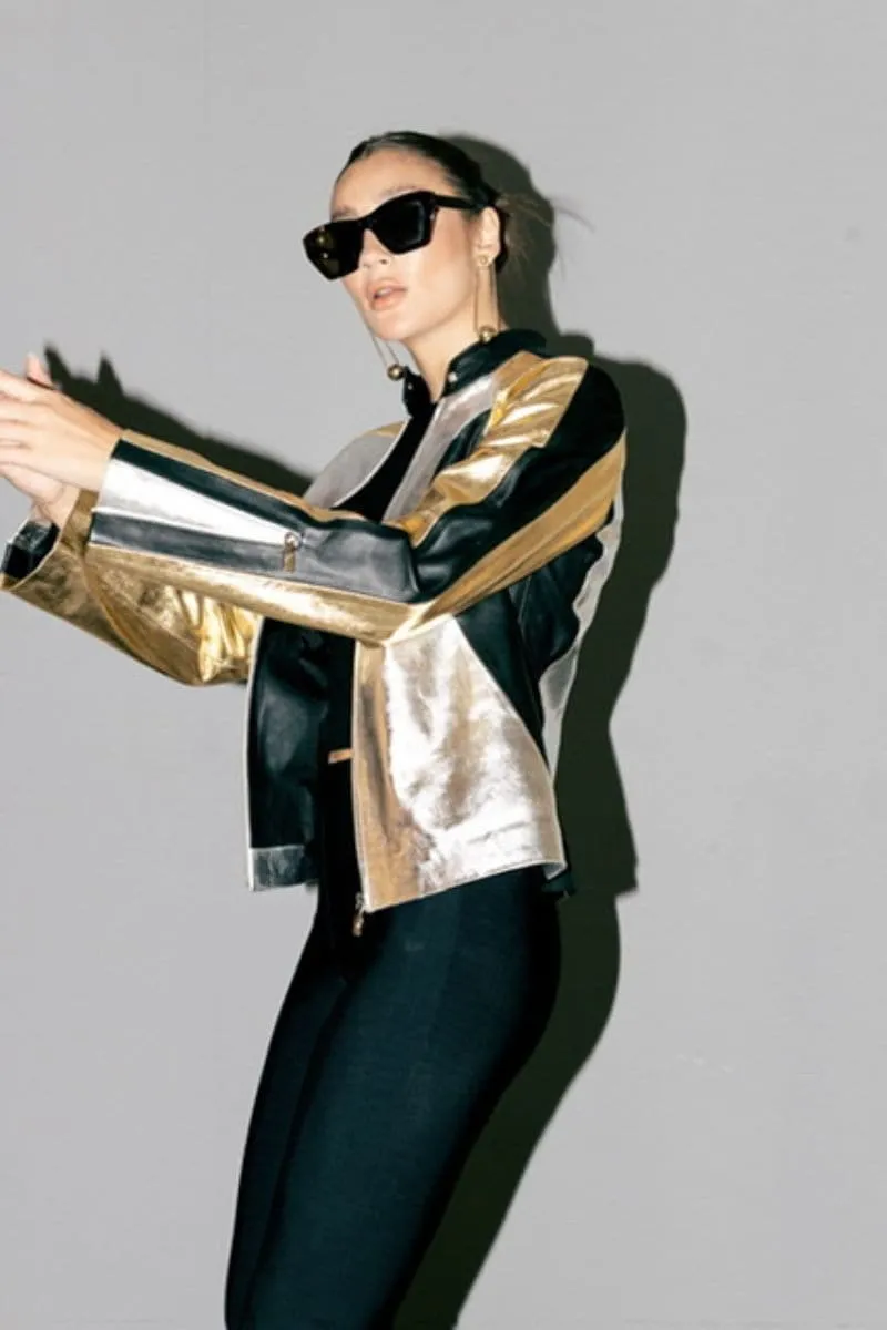 AURORA METALLIC LEATHER JACKET