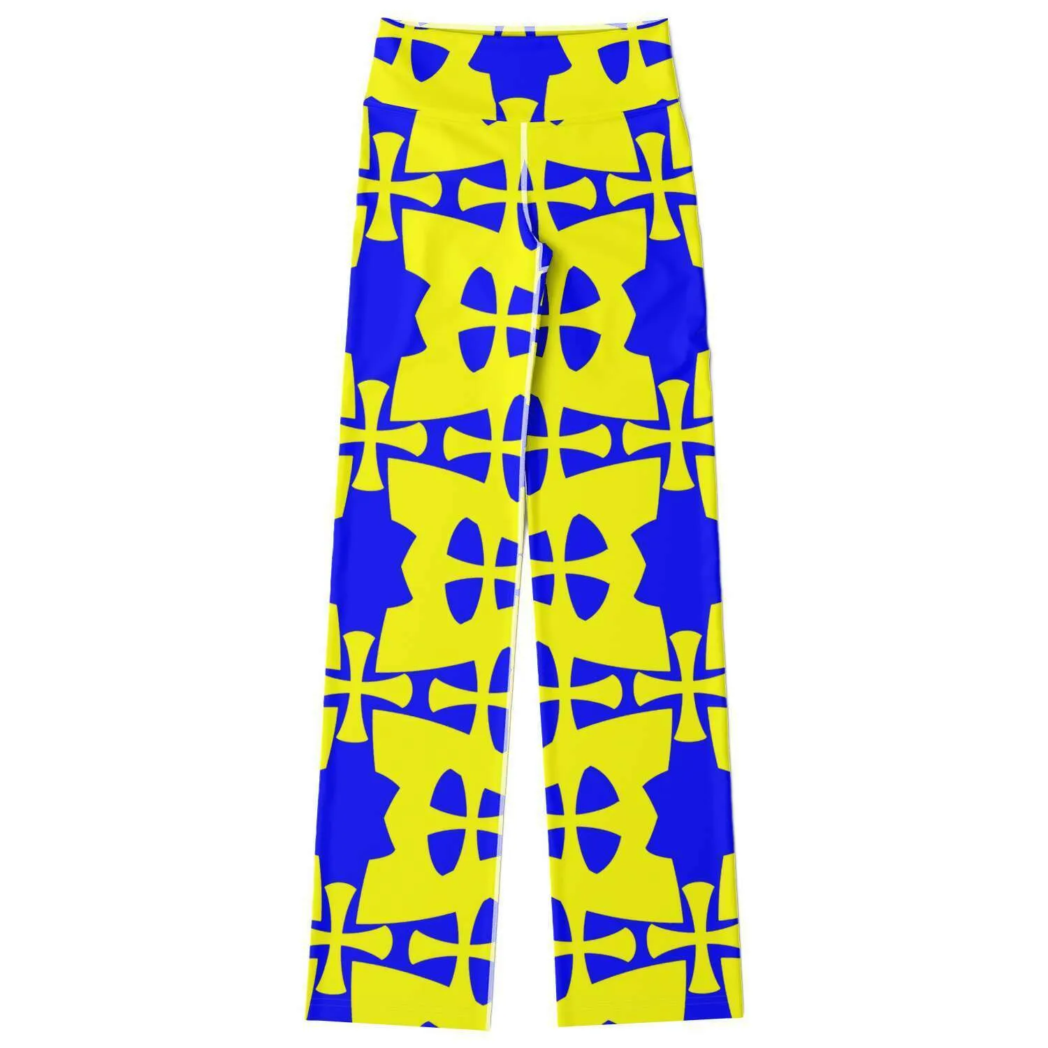 Blue-Yellow Crusader Flare Leggings