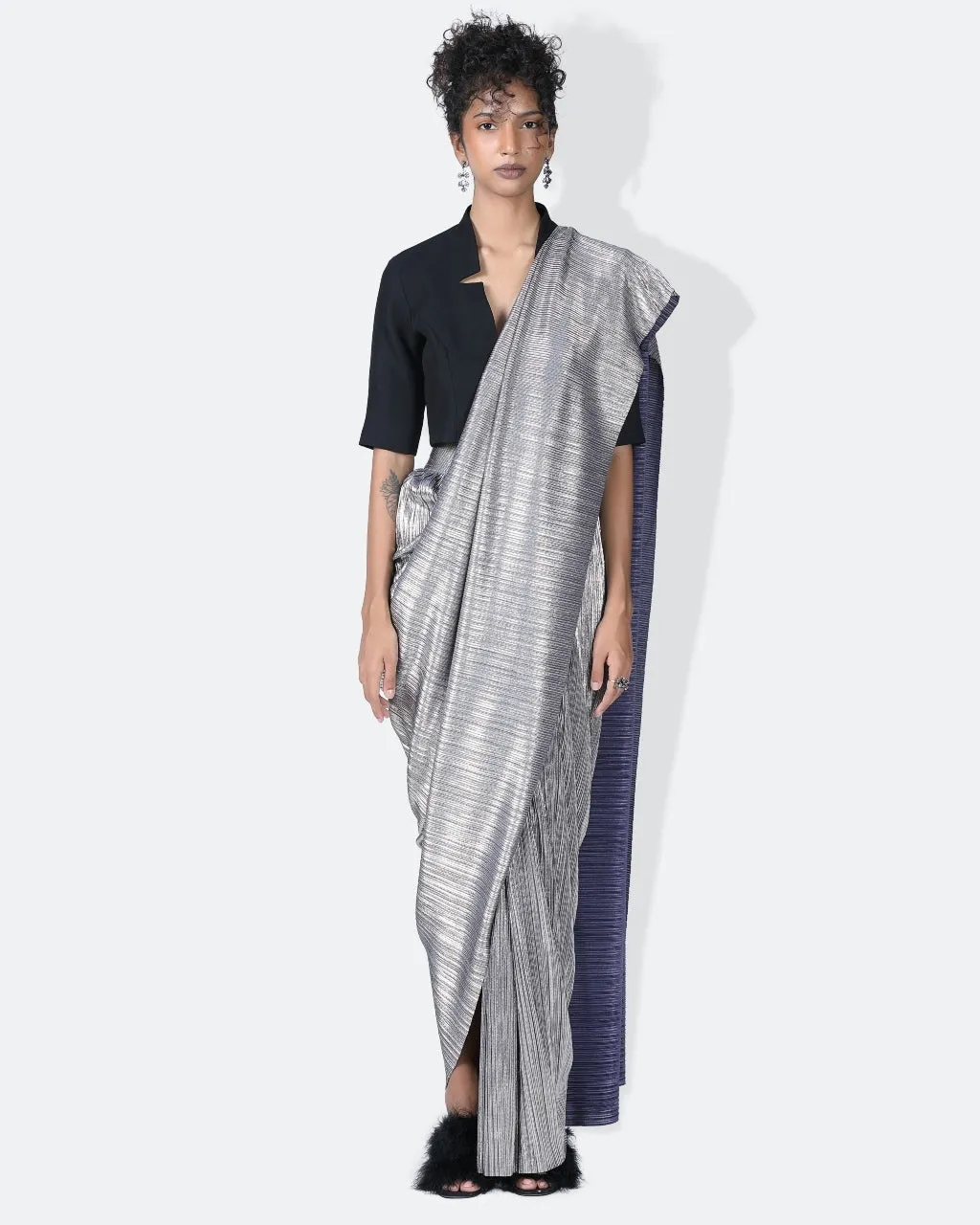 Bo Jacket With Metallic 2.0 Sari Set