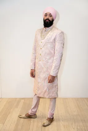 BRIJ Pink and White Wedding Sherwani