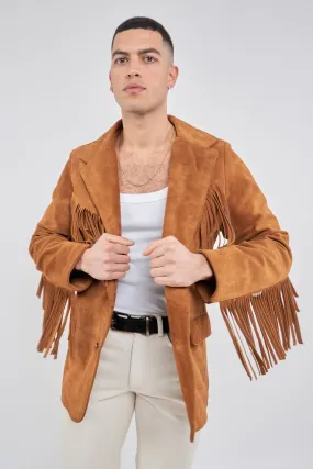 Brown Suede Fringed Jacket