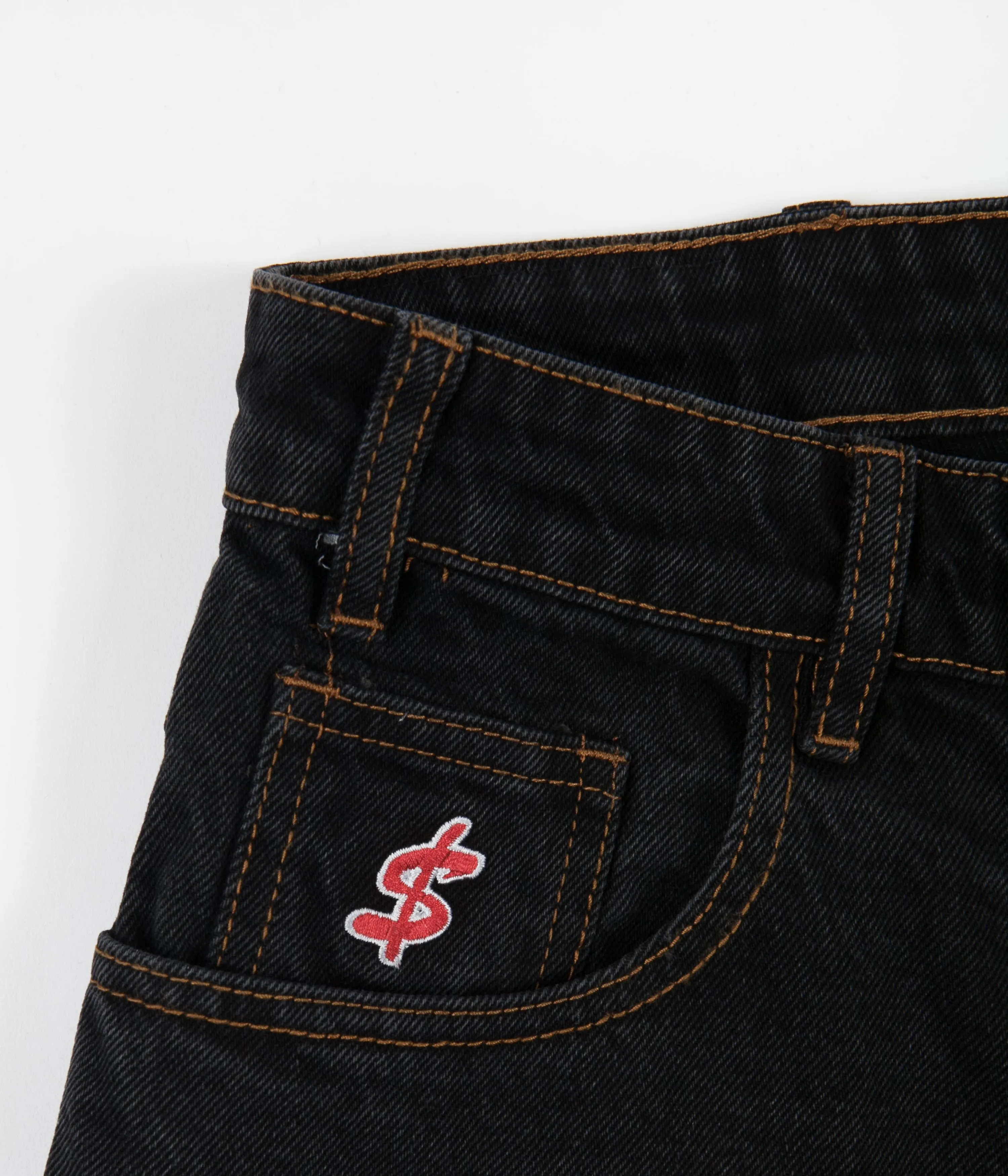 Cash Only Baggy Denim Jeans - Washed Black