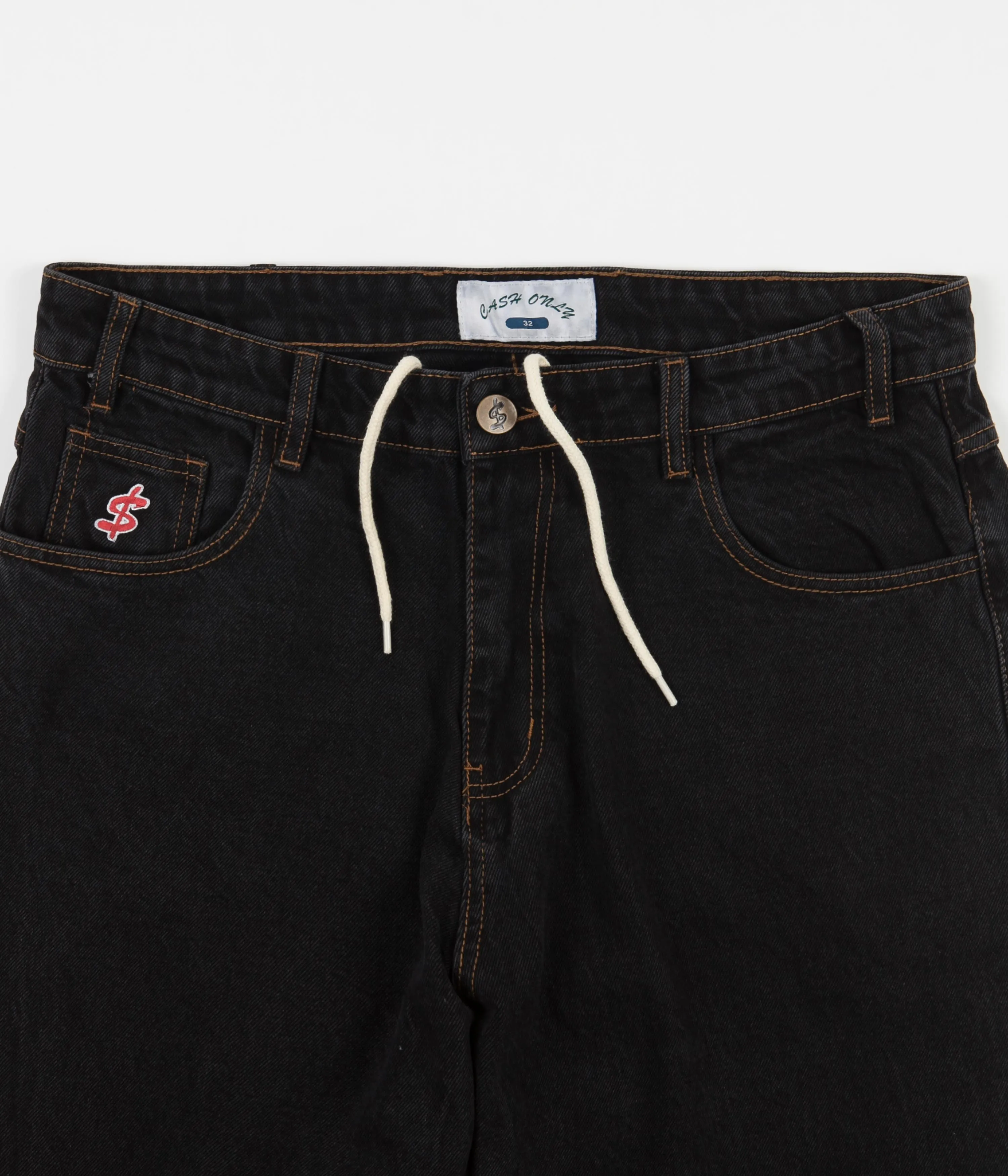 Cash Only Baggy Denim Jeans - Washed Black