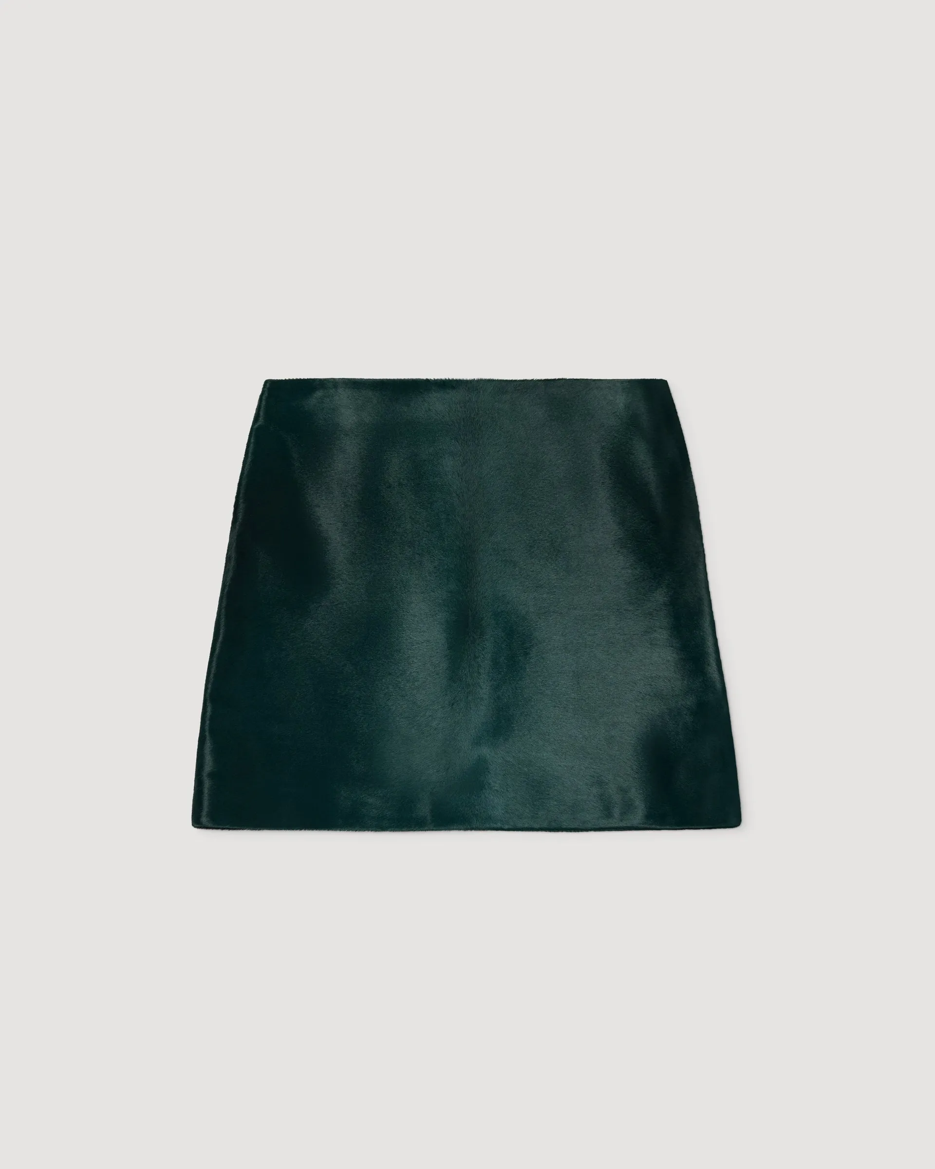 Cecily Skirt in Calf Hair, Emerald Green