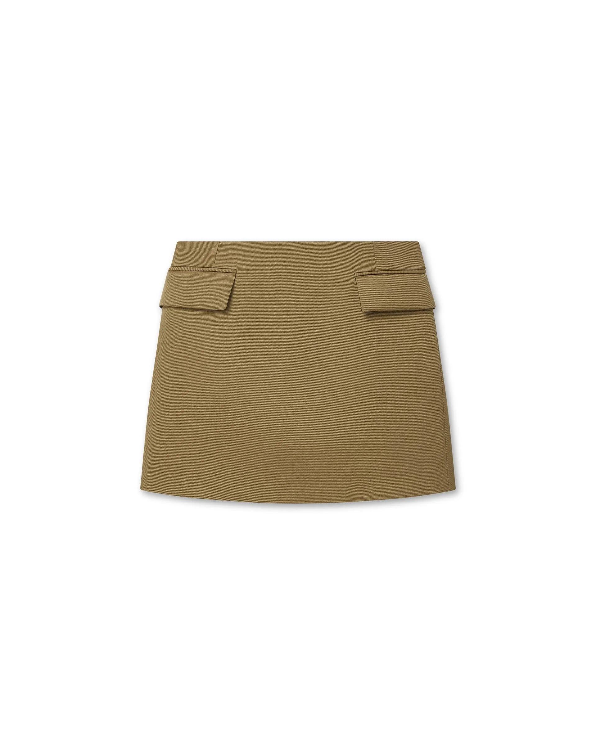 Cecily Skirt With Pockets in Wool Twill, Mocha