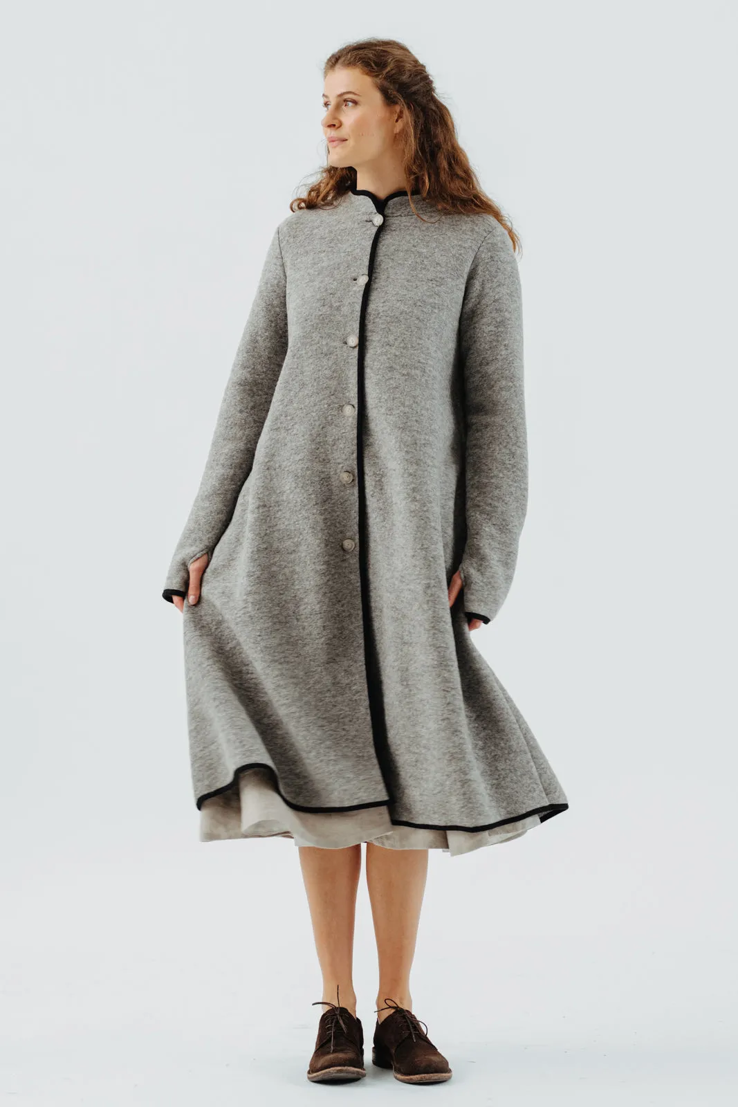 Classic Coat, Wool, Light Grey