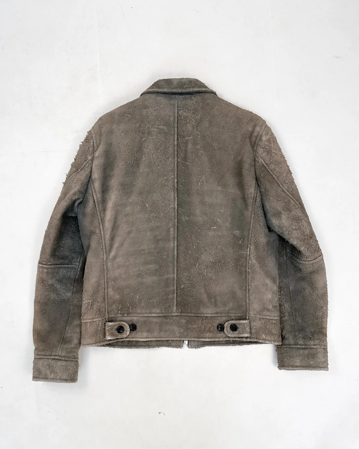 Comme des Garçons Homme Crushed Suede Grey Jacket AW 2002