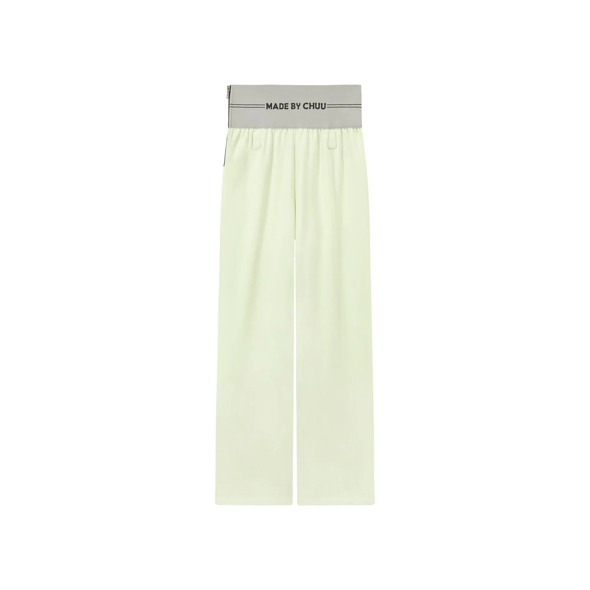 Contrast Letter High Waist Banded Wide Pants