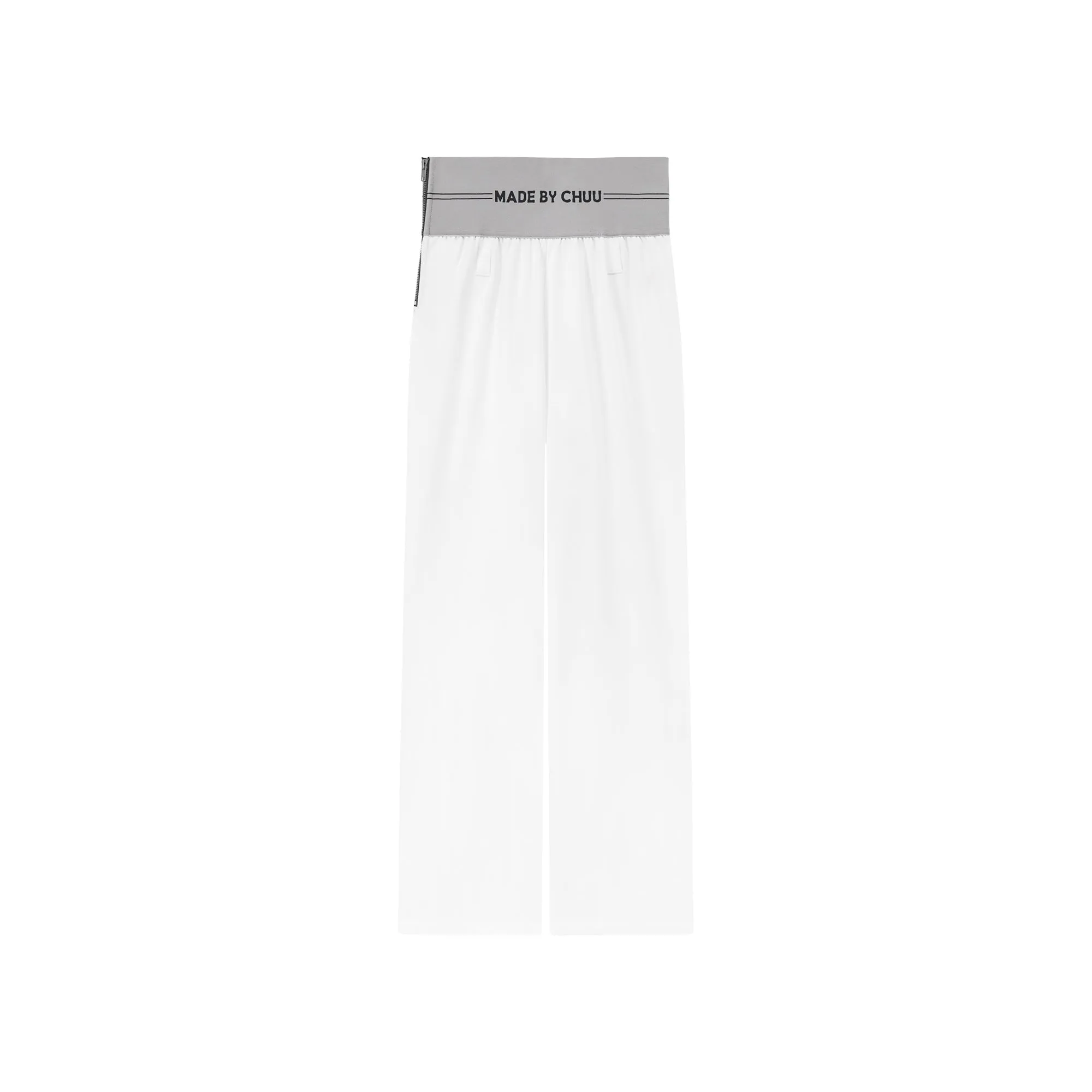 Contrast Letter High Waist Banded Wide Pants