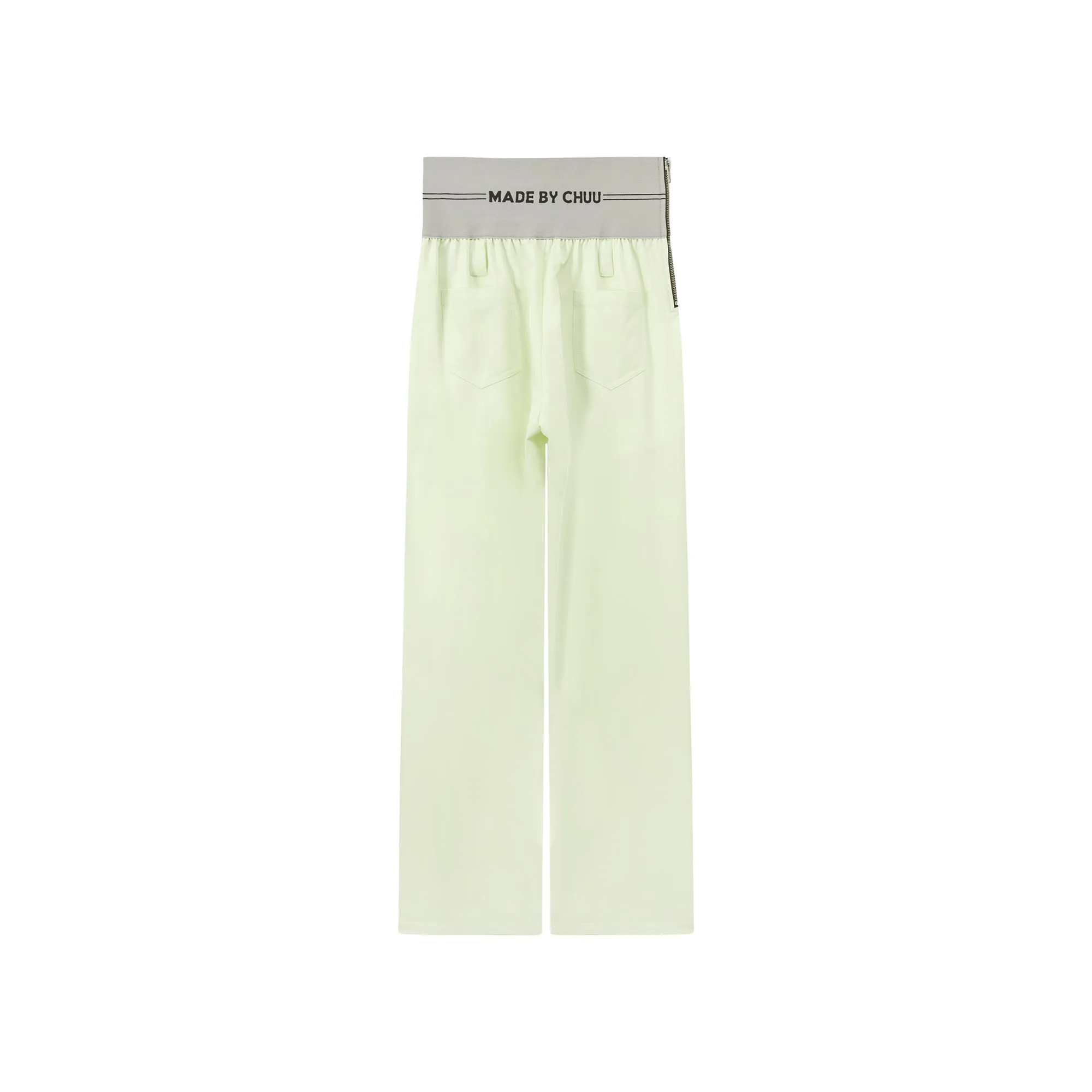 Contrast Letter High Waist Banded Wide Pants