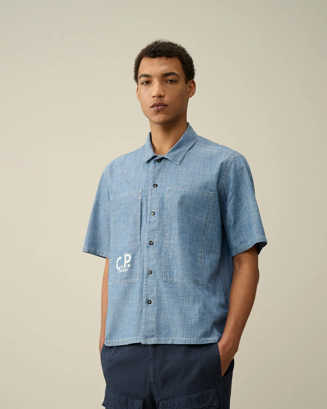 C.P COMPANY Denim short sleeves shirt | BLUE