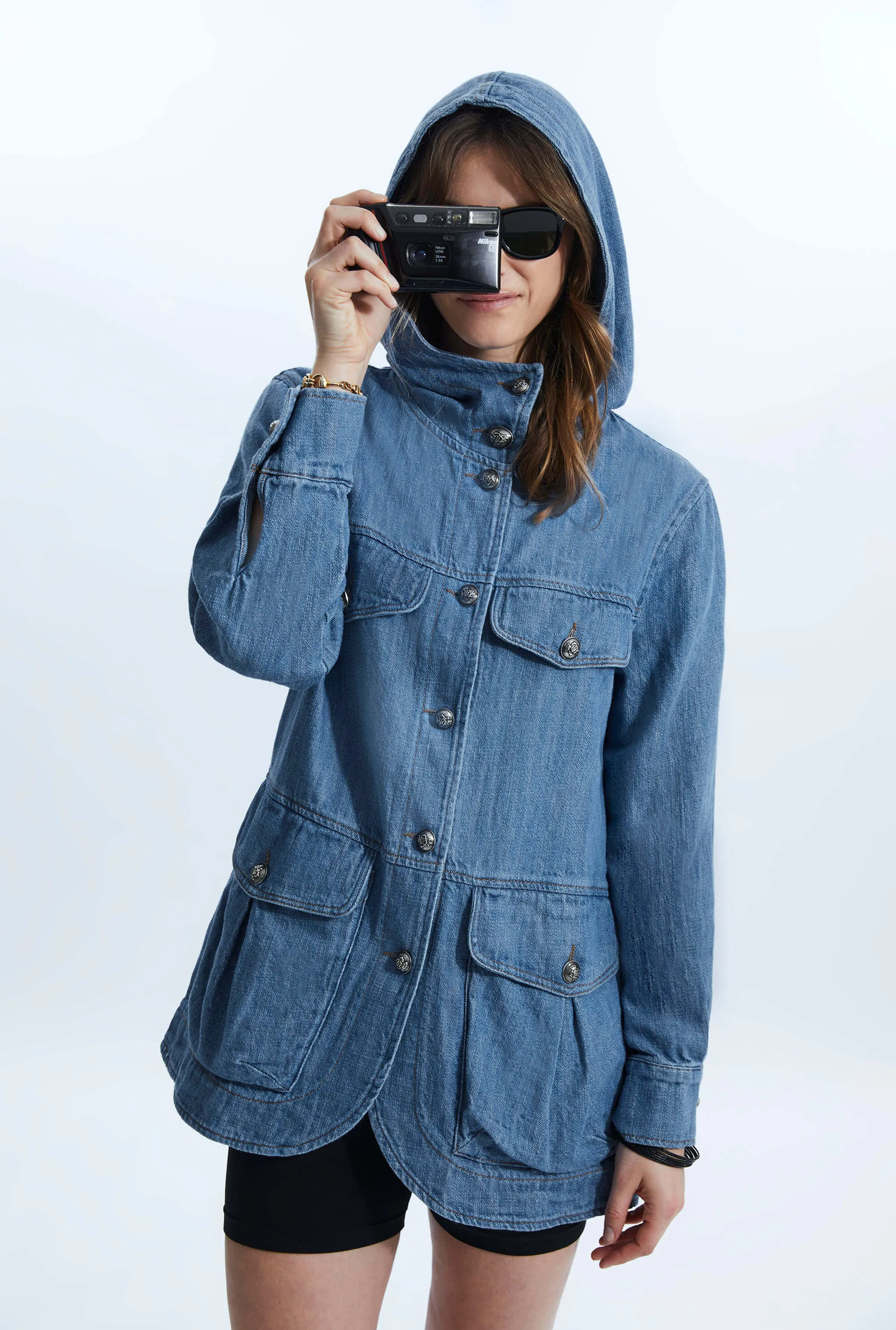 Denim Blaser With Hood