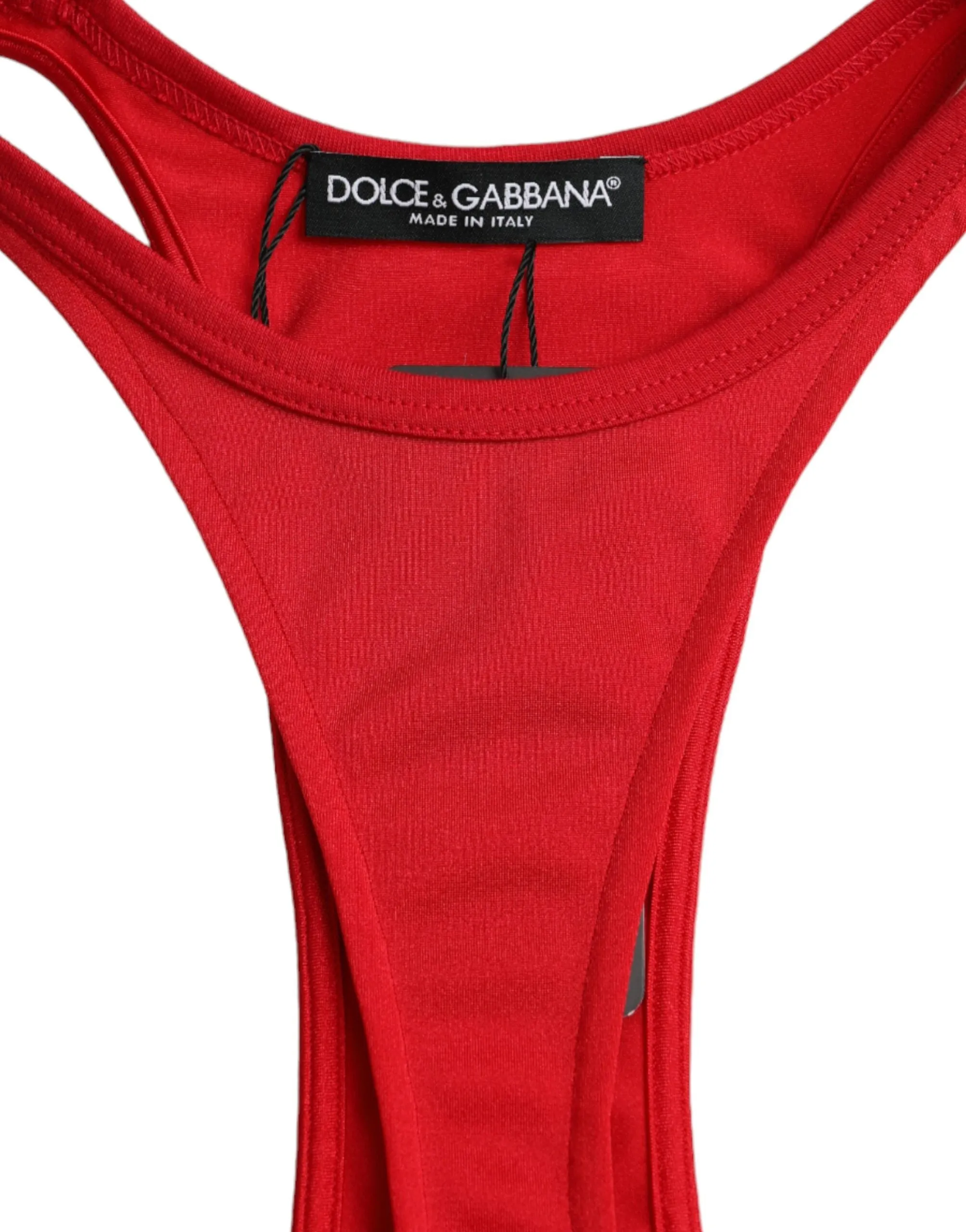 Dolce & Gabbana Red Nylon Stretch Bodycon Sheath Mini Dress