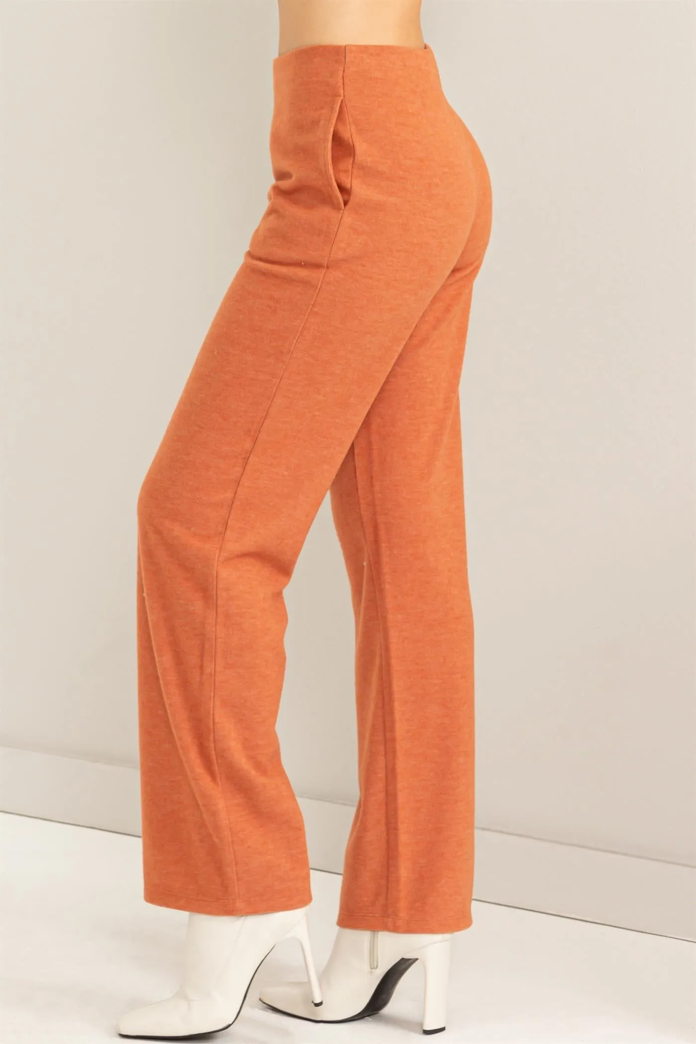 DZ23G466-HIGH WAISTED WIDE LEG PANTS