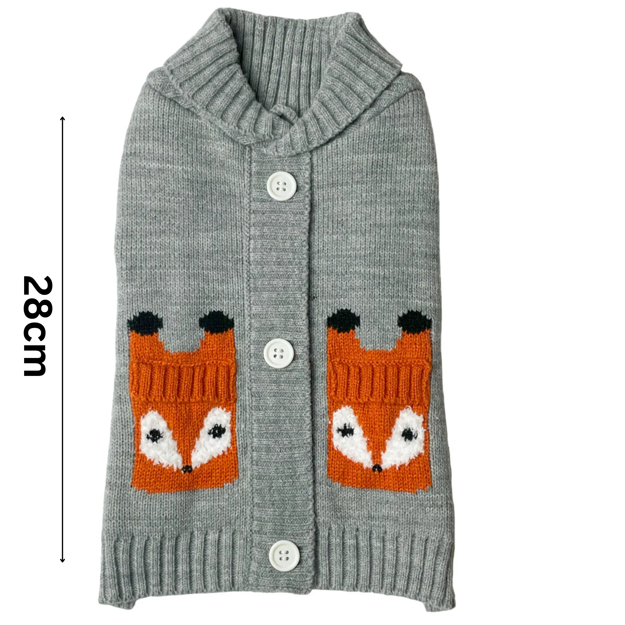 Fox Cardigan | Festive Dog Jumper by Happy Pet