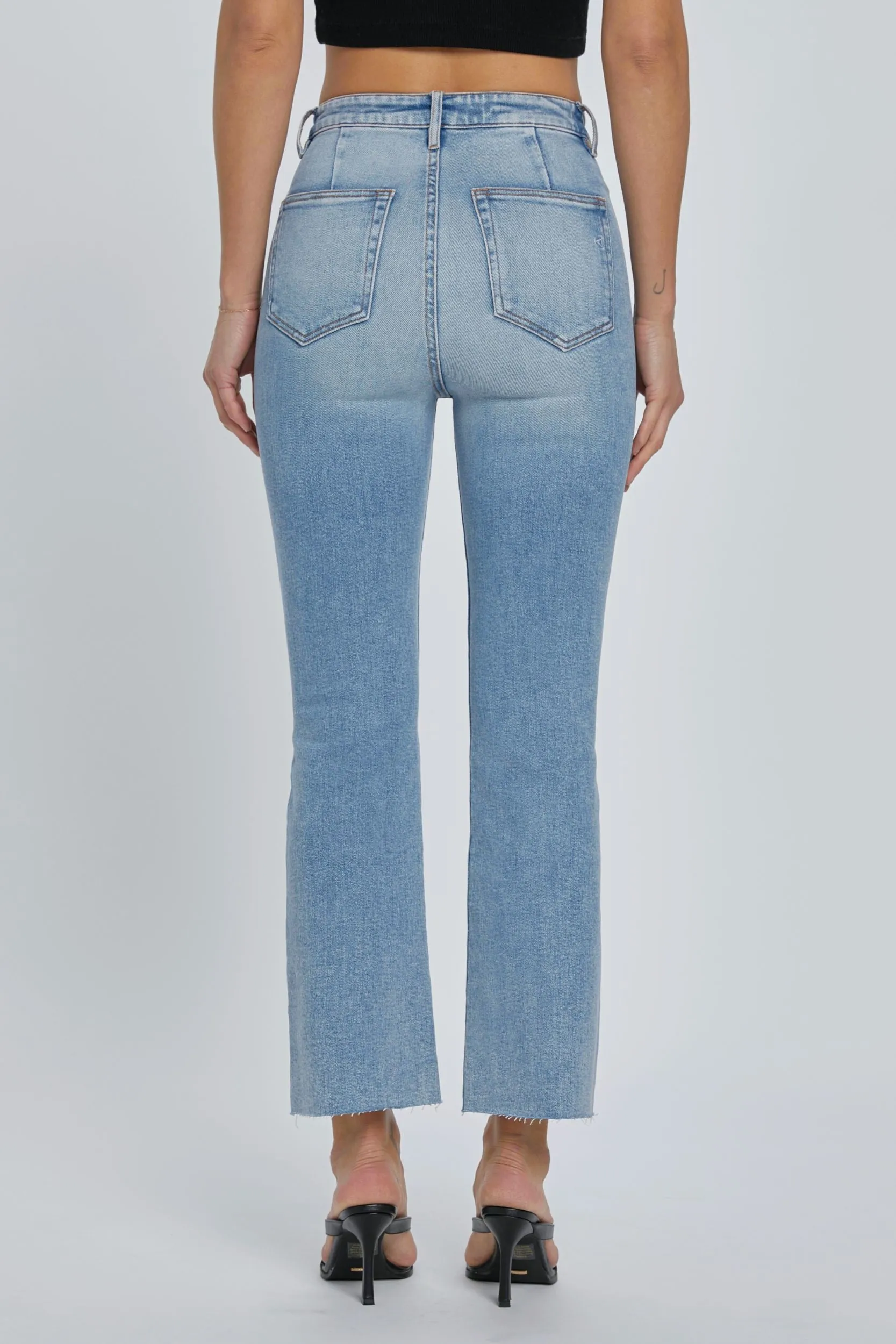 Front Pocket high rise crop flare