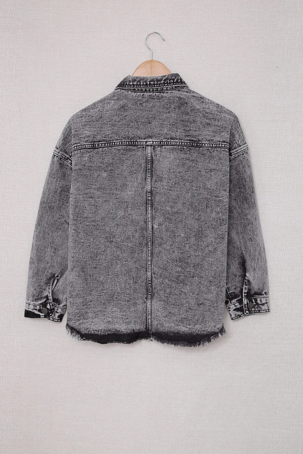 Gray Bleach Wash Denim Jacket