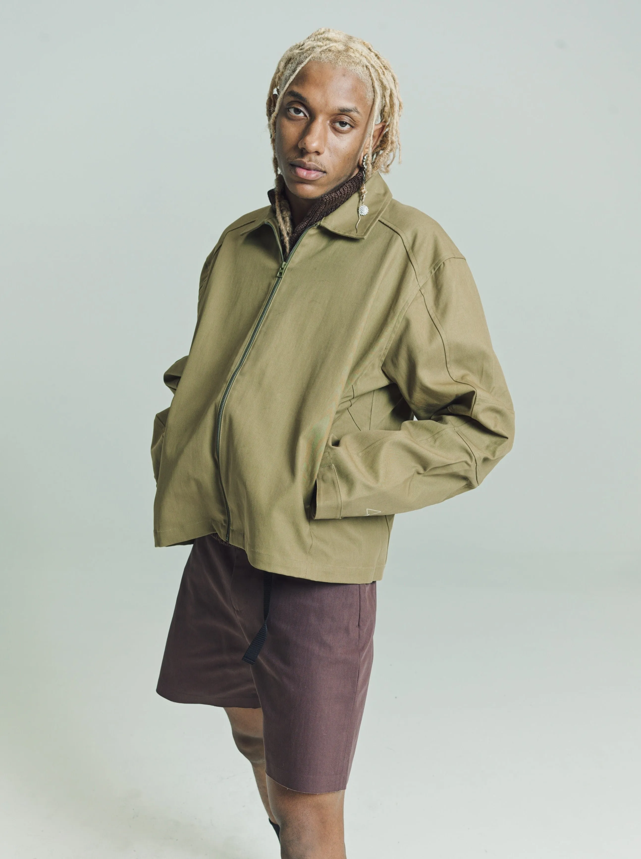 Green Moss Zip Up Shirt Jacket