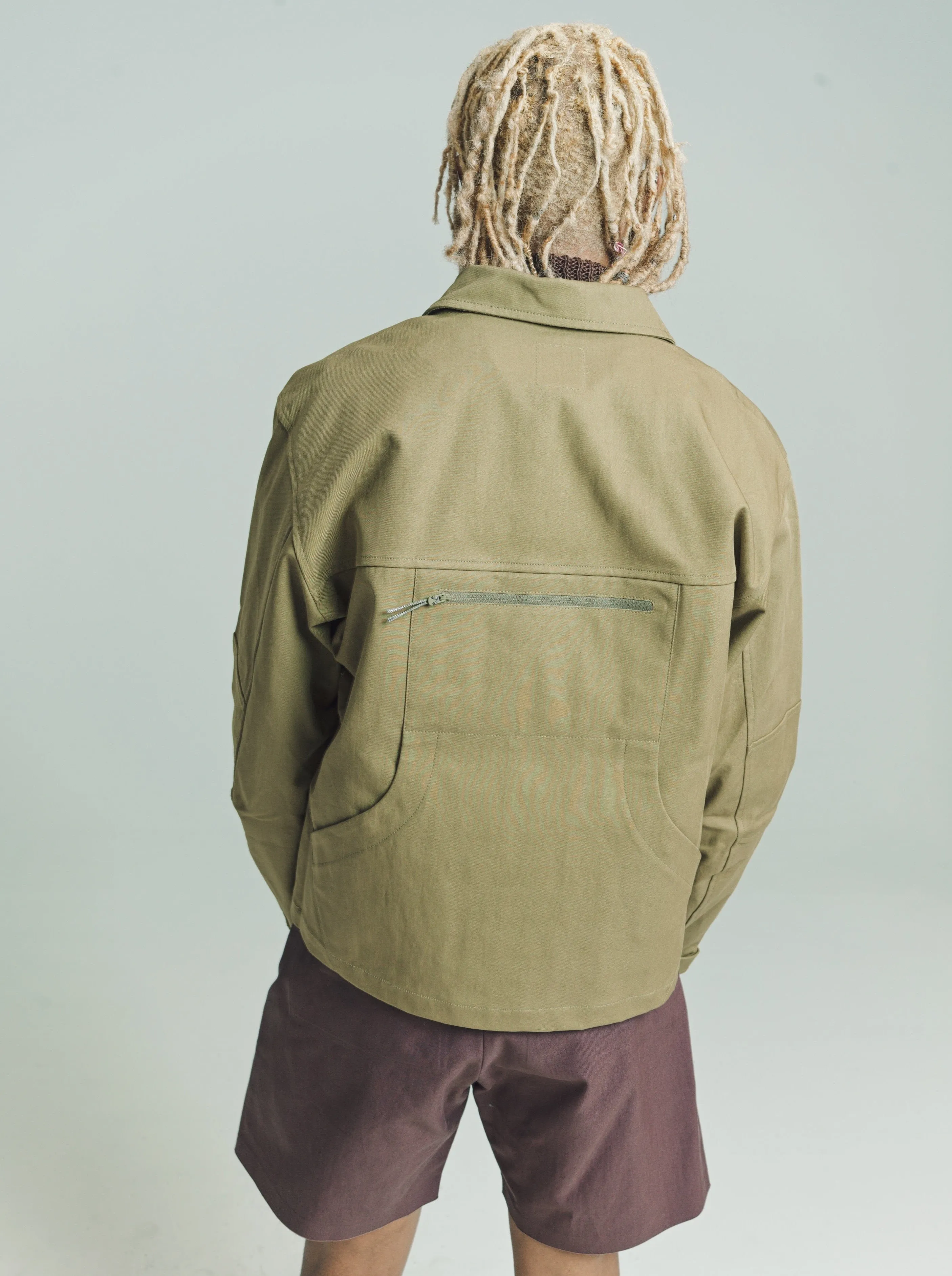 Green Moss Zip Up Shirt Jacket