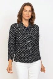 Habitat Sale, 58227 Seamed Pocket Jacket, Black 50% Off Regular Price