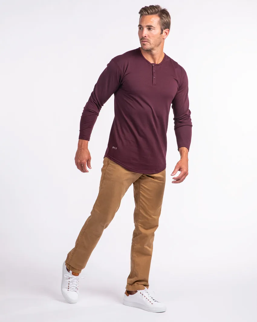 Henley Drop-Cut Long Sleeve: BYLT Signature