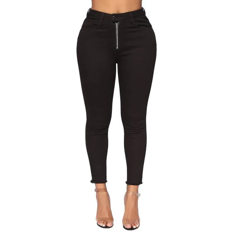 High Waist Slim Fit Pencil Jeans