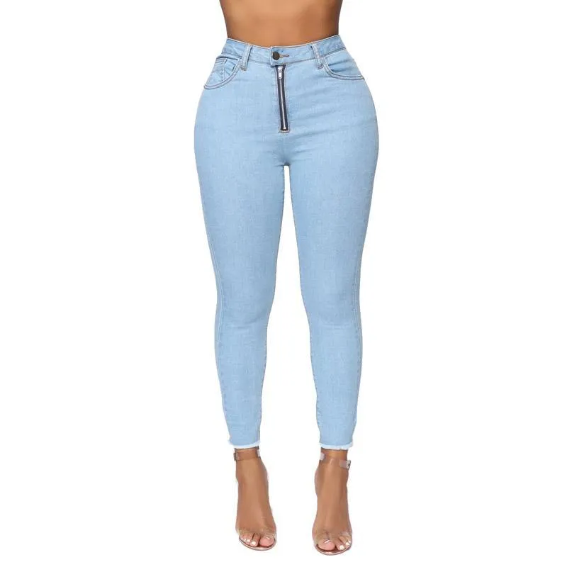 High Waist Slim Fit Pencil Jeans