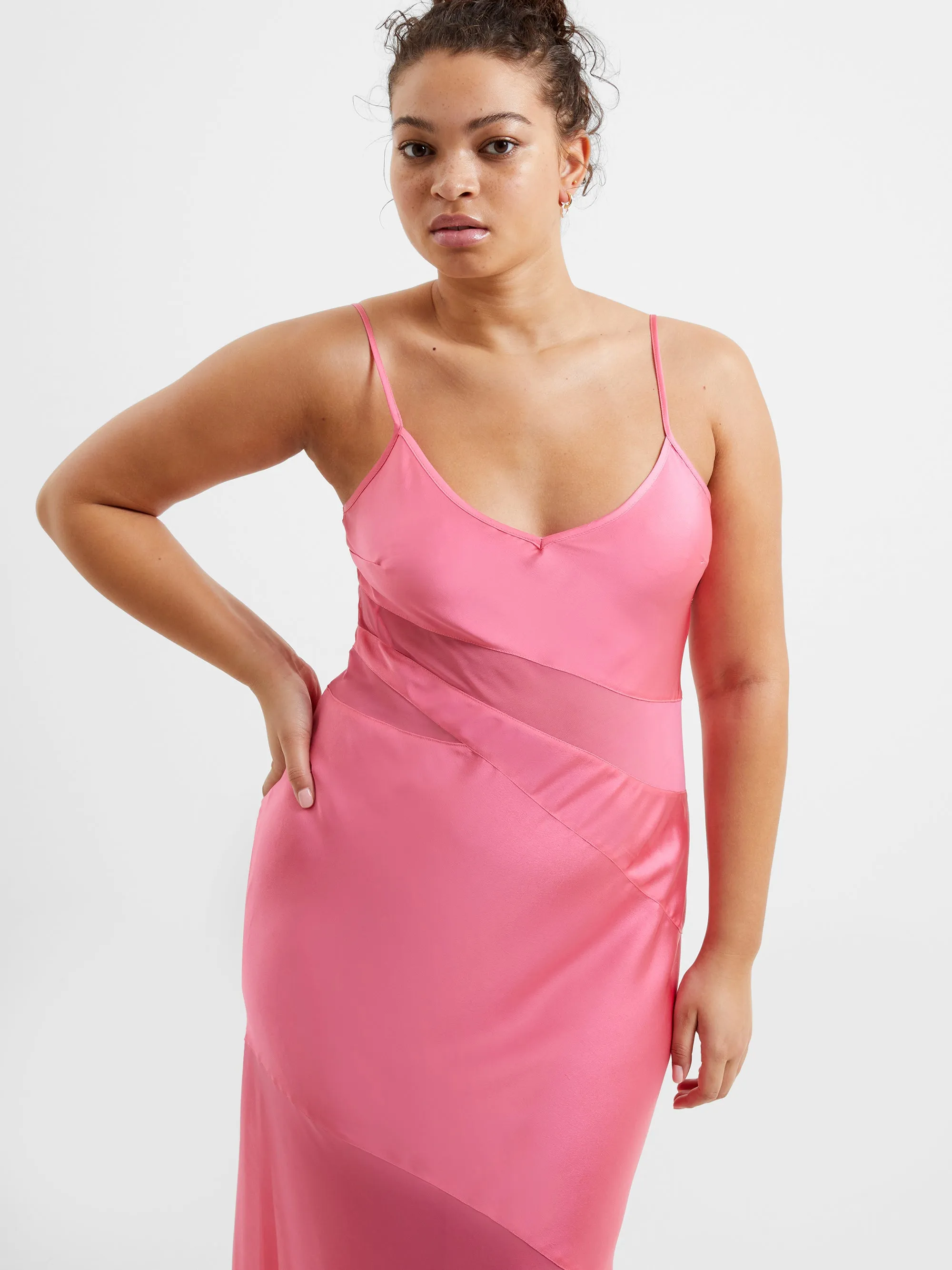 Inu Satin Strappy Maxi Dress