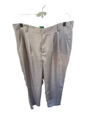 Jason Wu Size XL Light Gray Polyester Blend High Waist Trouser Pants