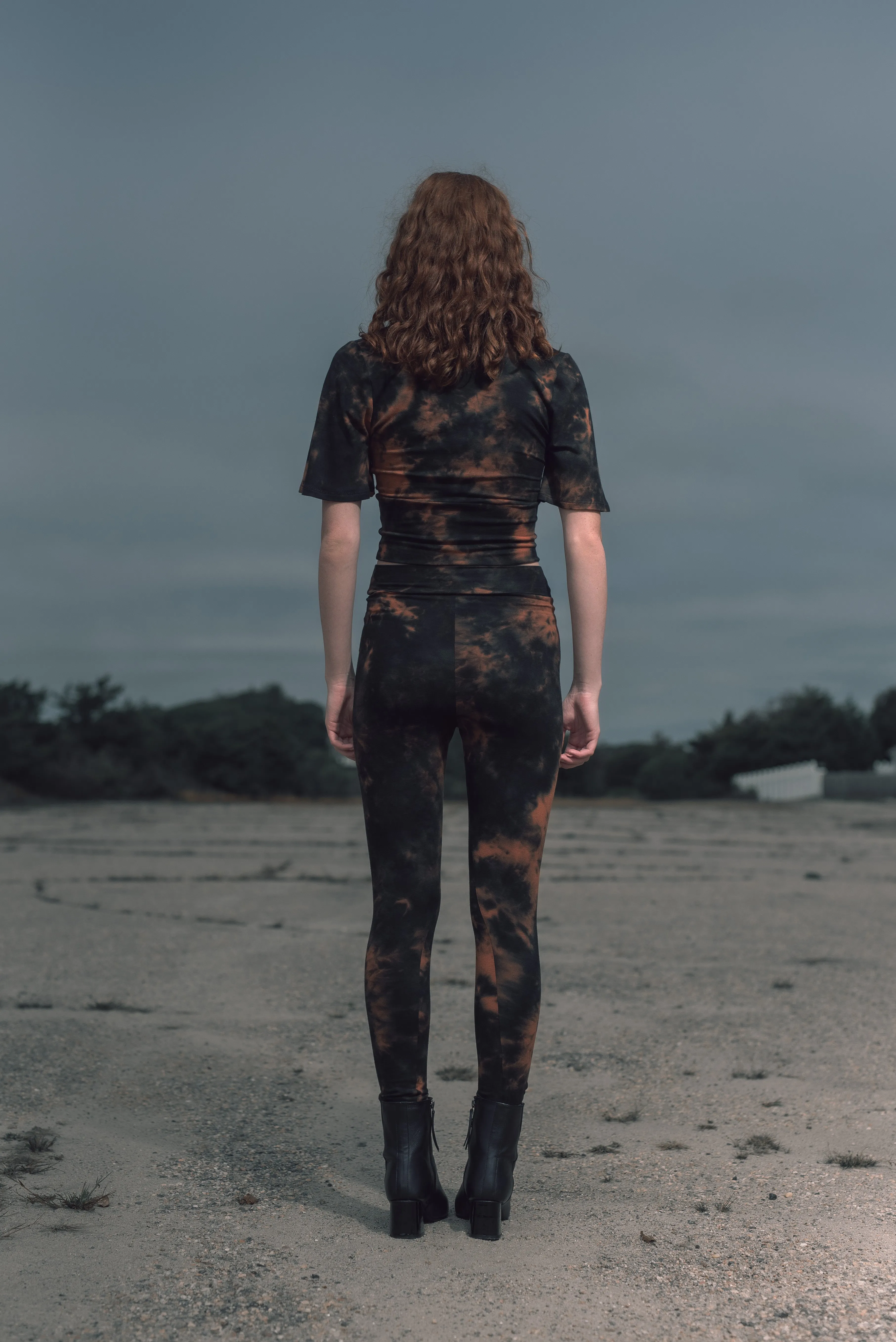 Jules "stacked" bamboo jersey leggings in tie dye