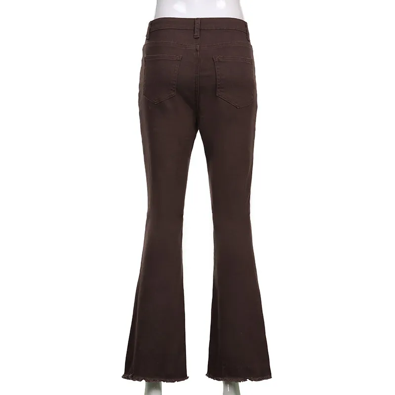 Julia Fashion - Womens Pants Y2K Ripped High Waist Pants