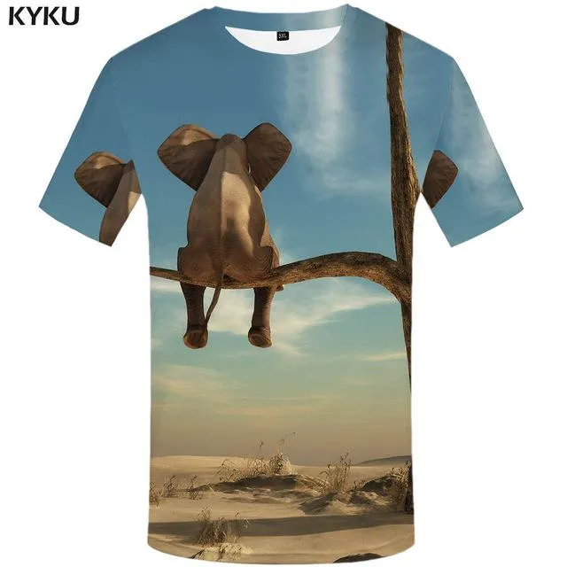 KYKU Brand Russia T-shirt Bear Shirt