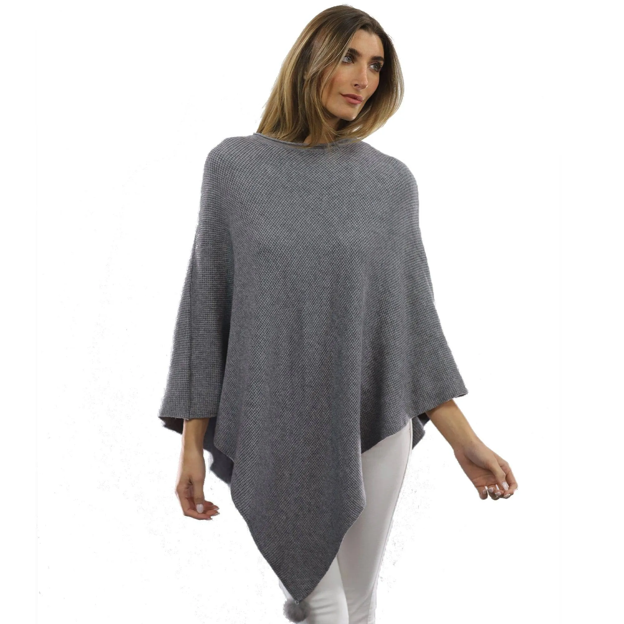 La Fiorentina | Corner-Pom Poncho - Grey