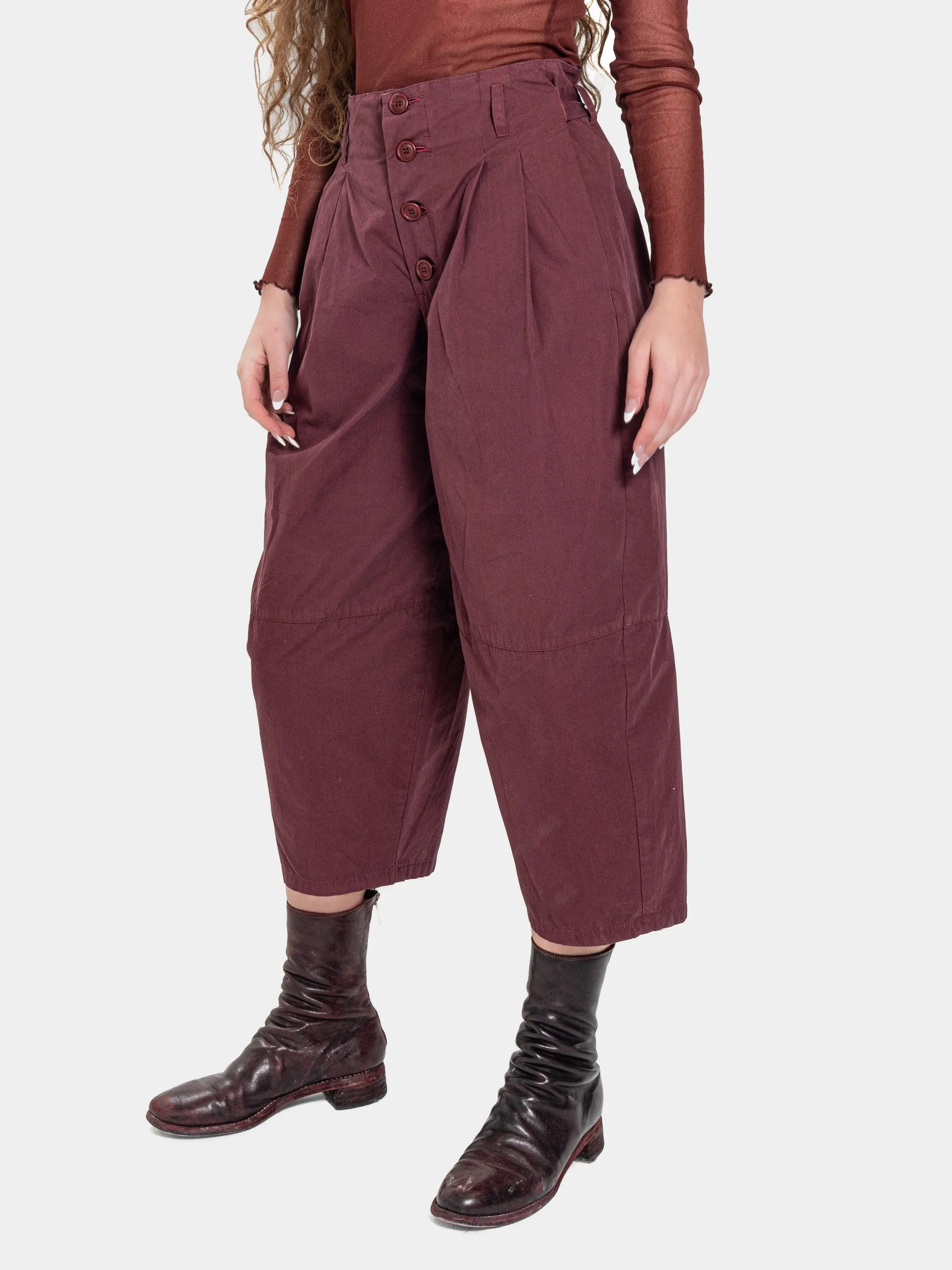 Lace-Up High Waist Trousers