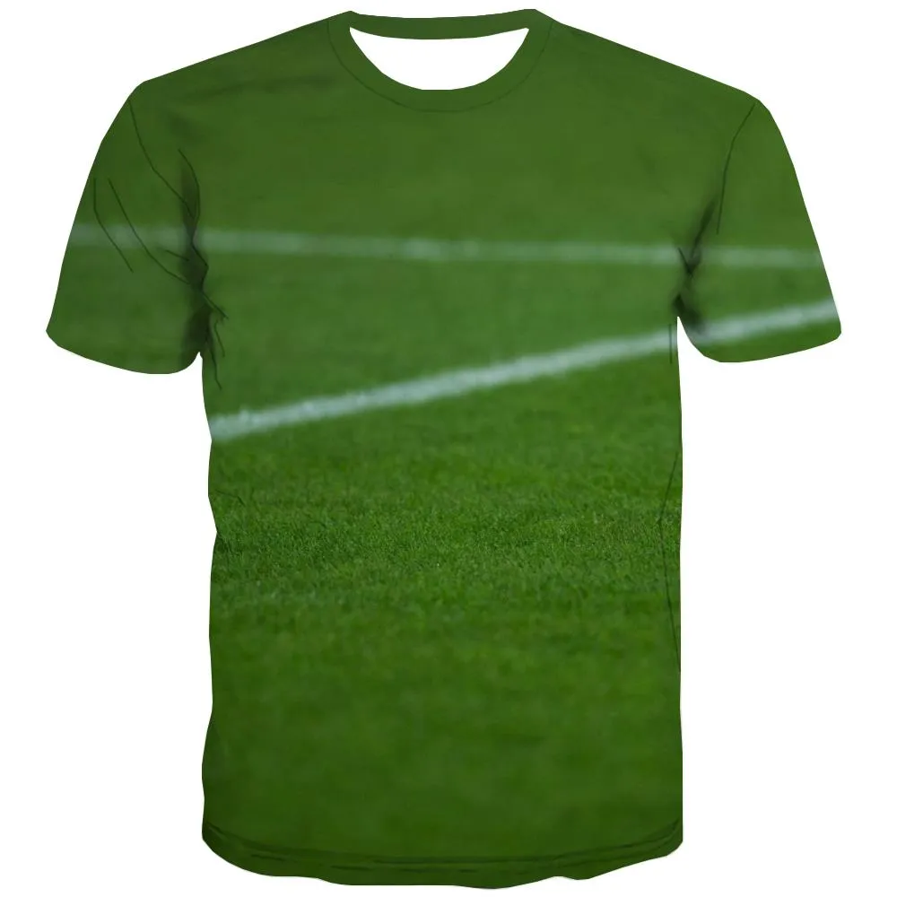 Lawn T-shirt Men Football Shirt Print Athletics Tshirt Anime Stadium Tshirts Cool