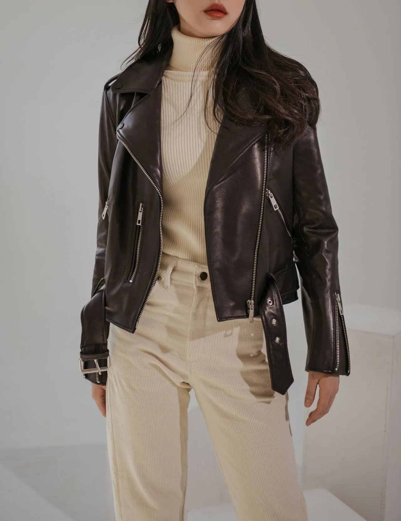 LEATHER BIKER JACKET