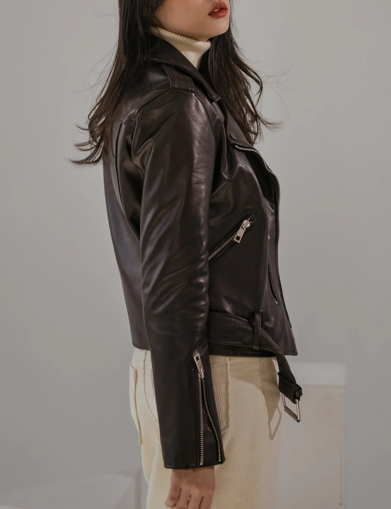 LEATHER BIKER JACKET