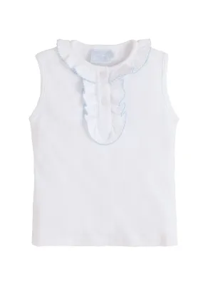 Little English Ruffle Henley Shirt Light Blue