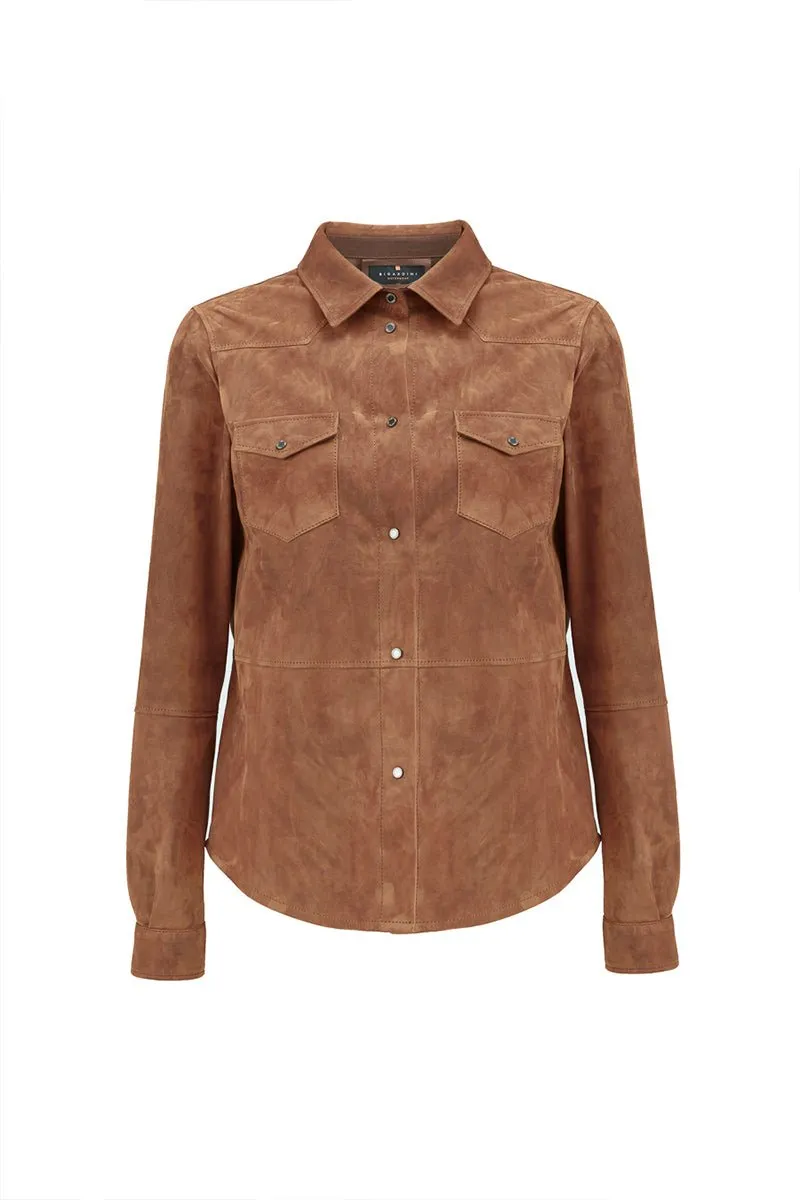 Mari Women's Suede Leather Shirt