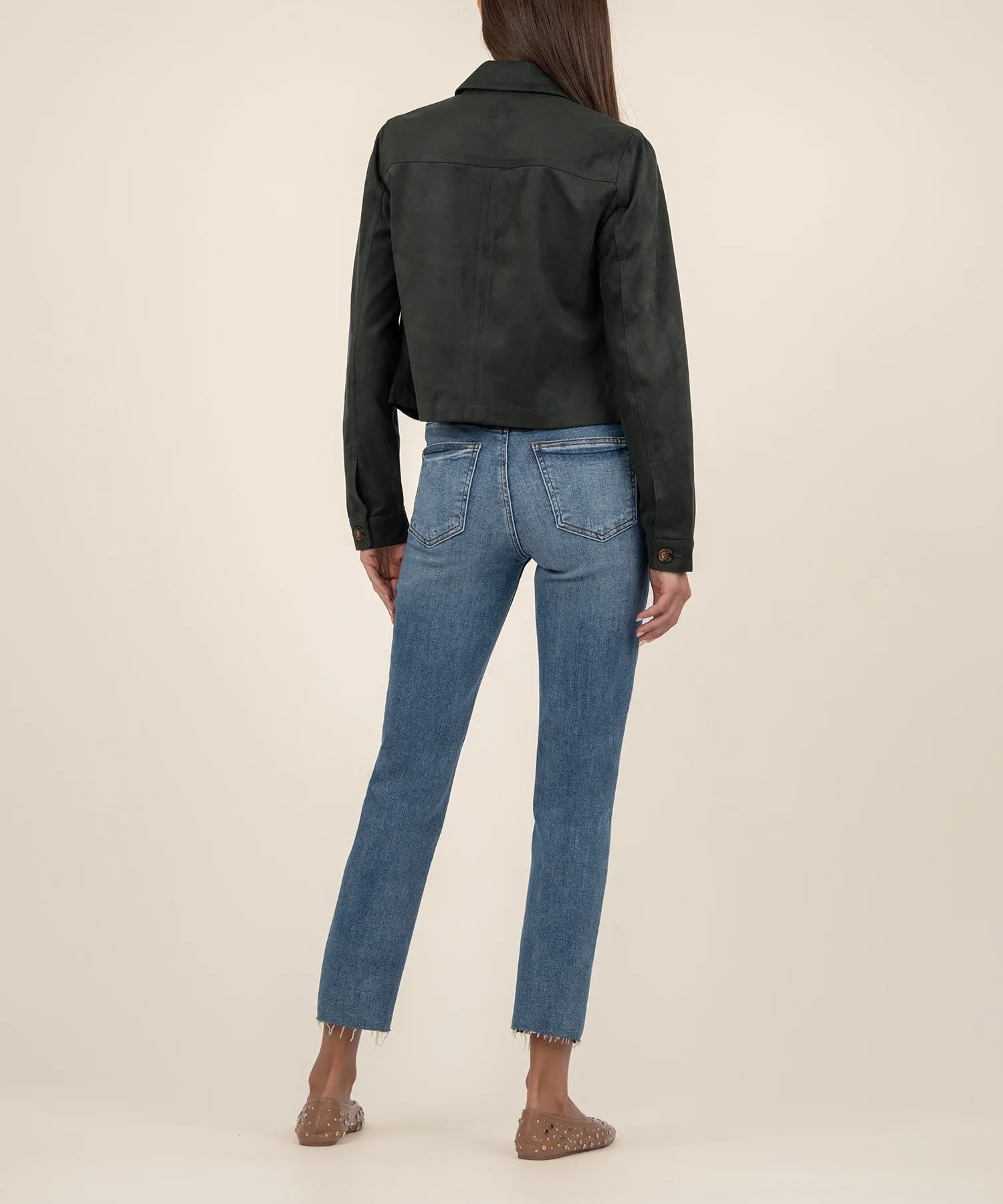 Matilda Crop Faux Suede Jacket