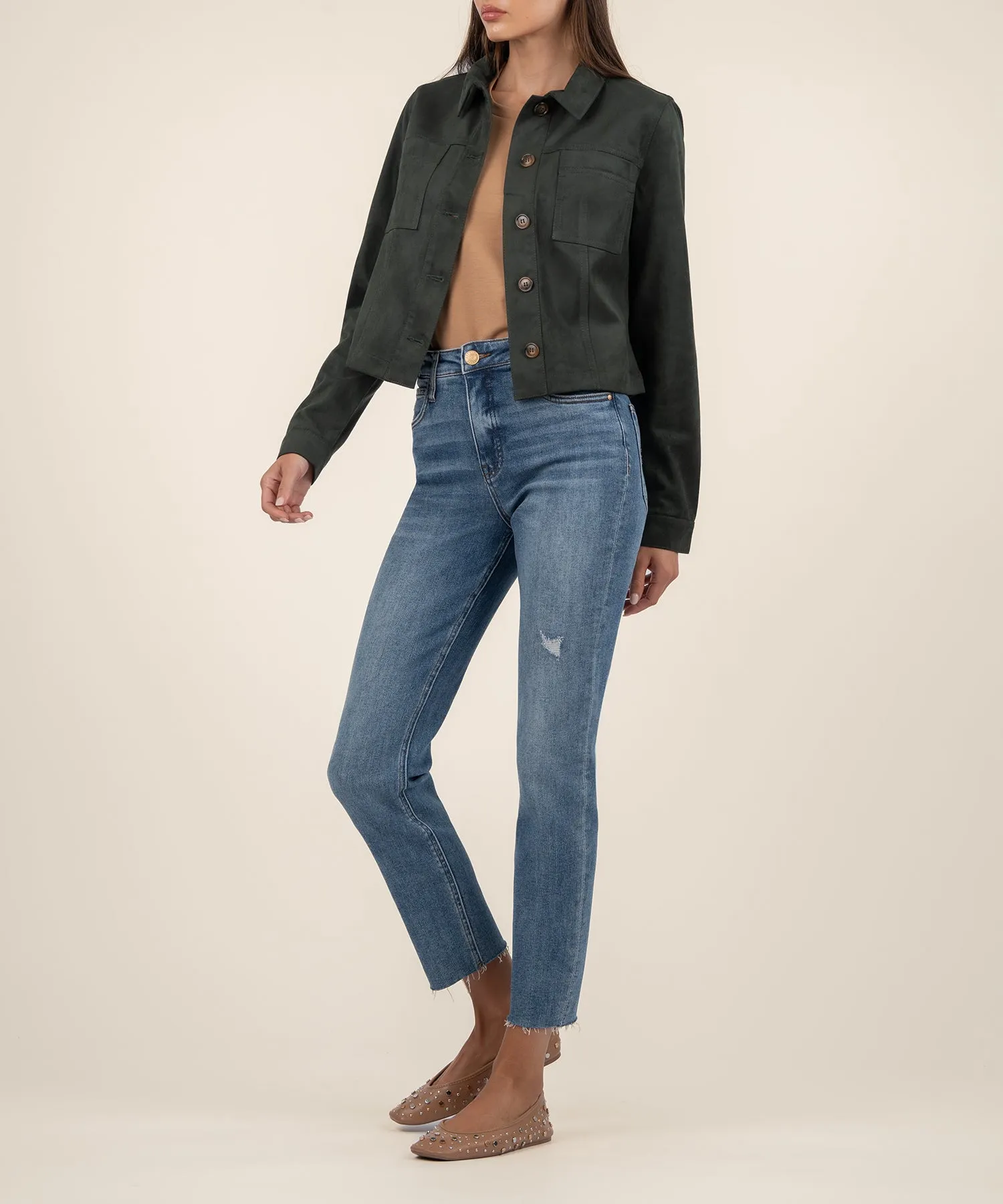 Matilda Crop Faux Suede Jacket