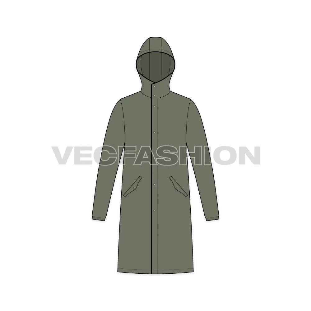 Mens Hooded Rain Coat